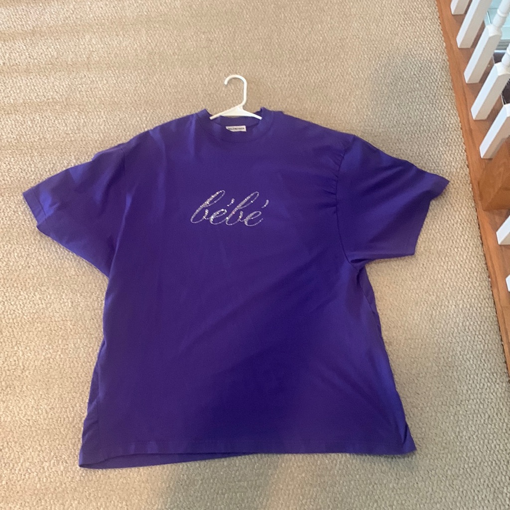 Balenciaga Bebe Large Fit Purple T-Shirt